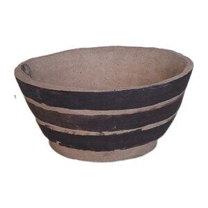 HANDMADE DECORATIVE CLAY BOWL BEIGE BROWN